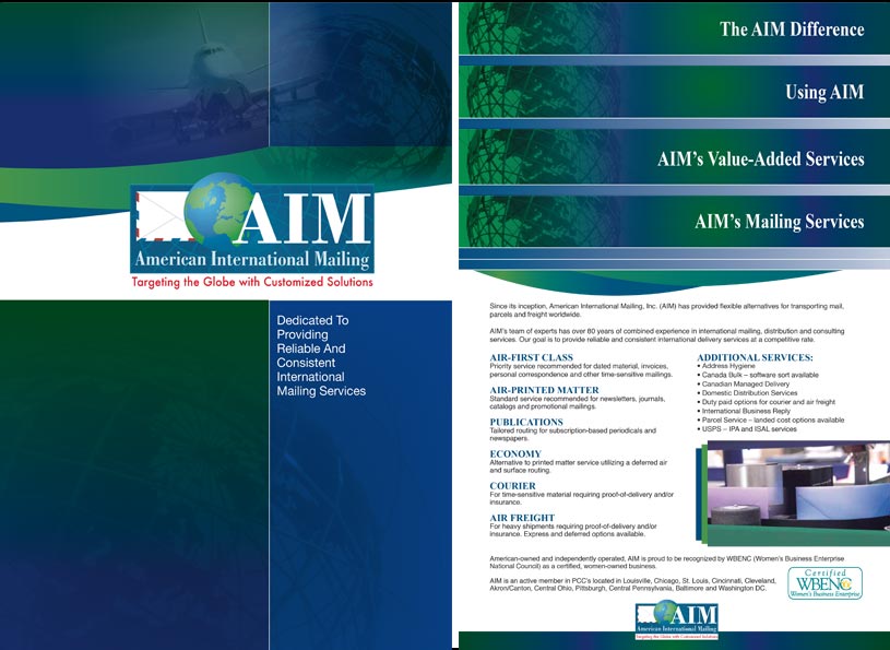 AIM Promotional Folder with staggered inserts - Wise Choice Marketing Solutions