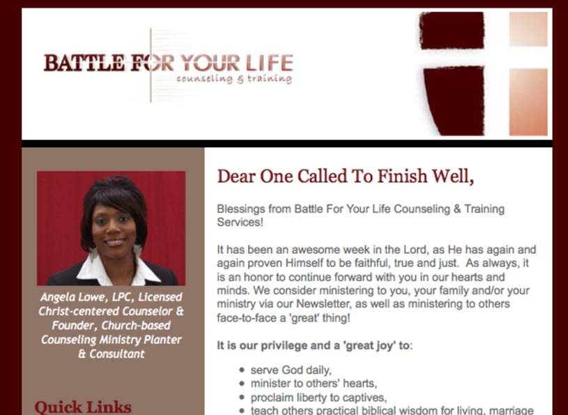 Battle For Your Life e-newsletter - Wise Choice Marketing Solutions
