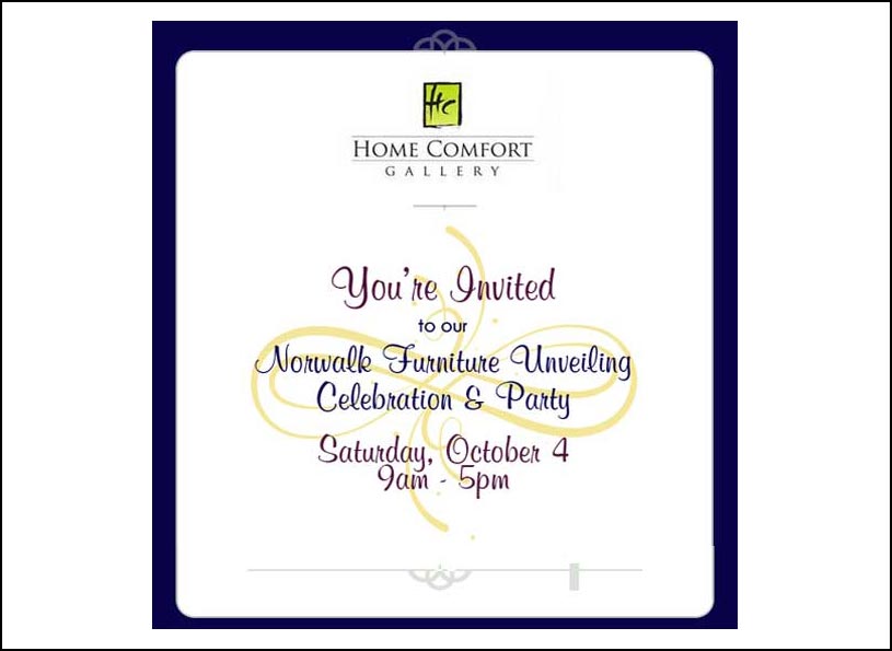 Home Comfort Gallery Invitation Email - Wise Choice Marketing Solutions