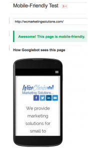 Google webmaster tools mobile friendly test - Wise Choice Marketing Solutions